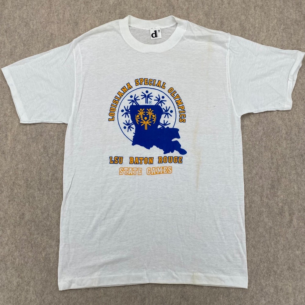 Vintage Louisiana Special Olympics Deadstock LSU Baton Rouge Shirt XL White